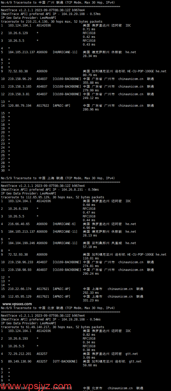 hosteons美国迈阿密vps联通回程路由