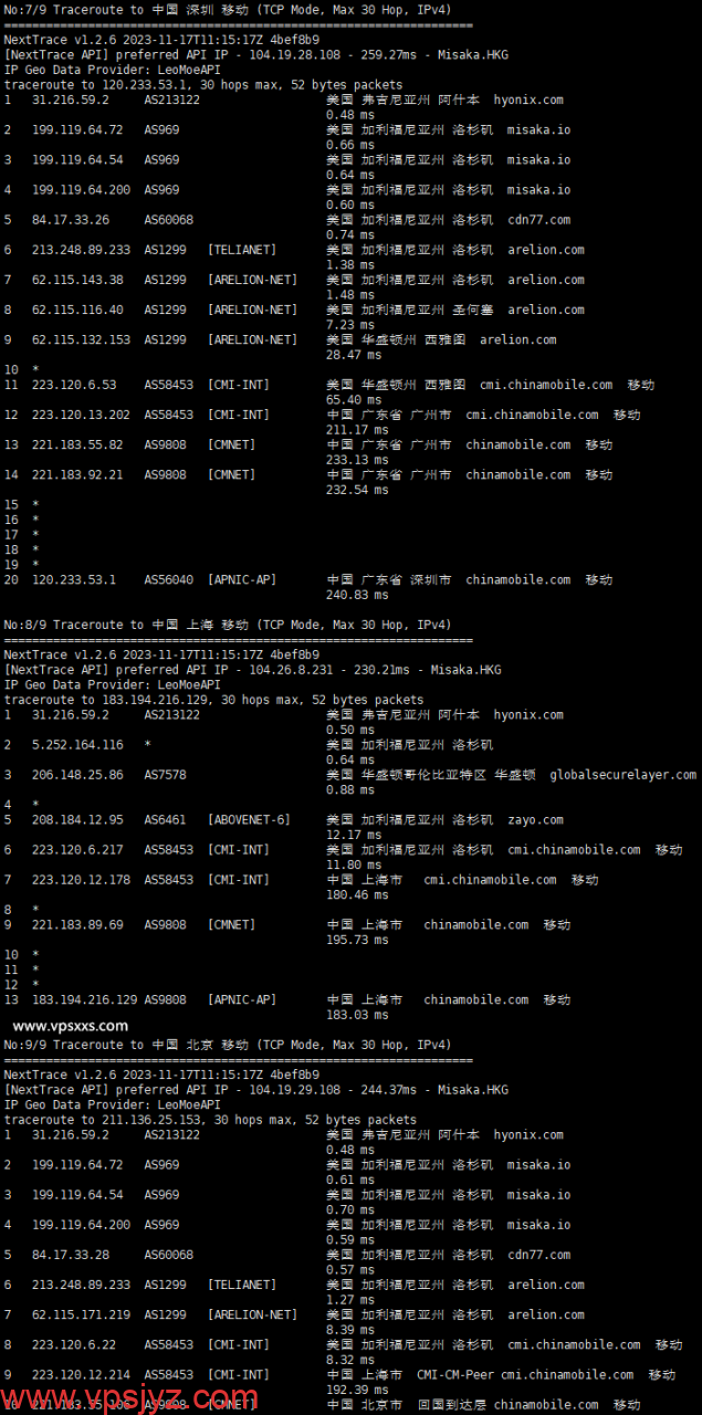 Terranode美国洛杉矶VPS移动回程路由