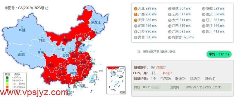 hosteons法国VPS国内ping