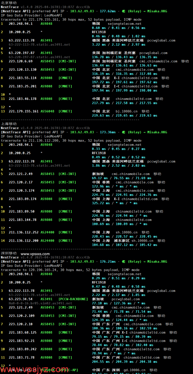 LOCVPS韩国双ISP原生IP VPS移动回程路由