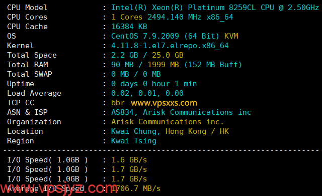 OrangeVPS香港Equinix VPS硬件测试
