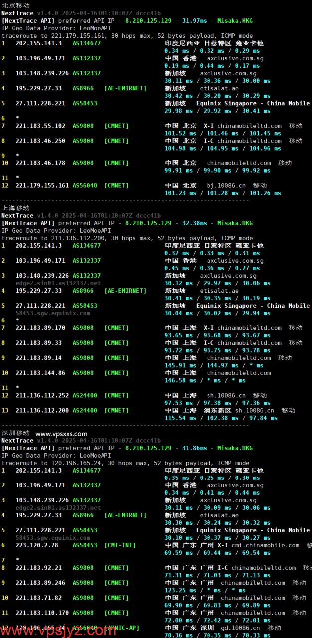 OrangeVPS香港Equinix VPS移动回程理由