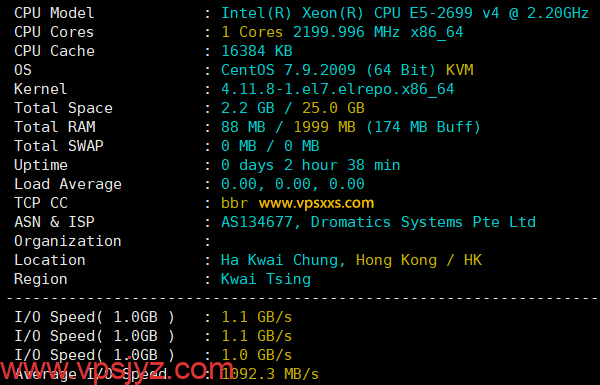 OrangeVPS香港HKBN VPS硬件测试