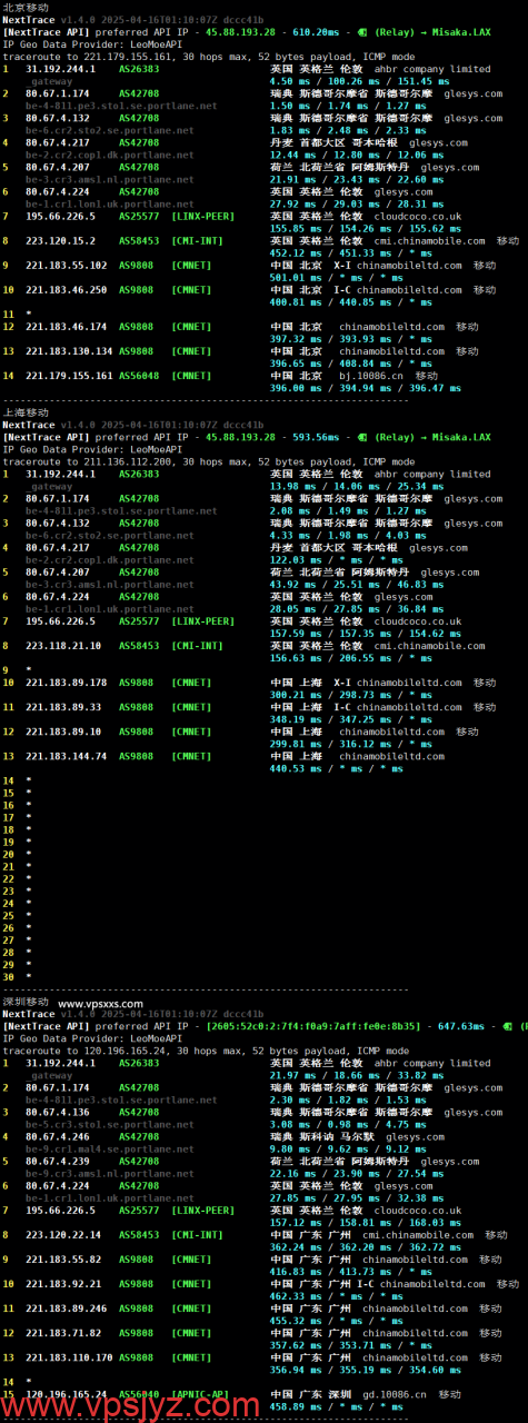 justhost瑞典VPS移动回程路由