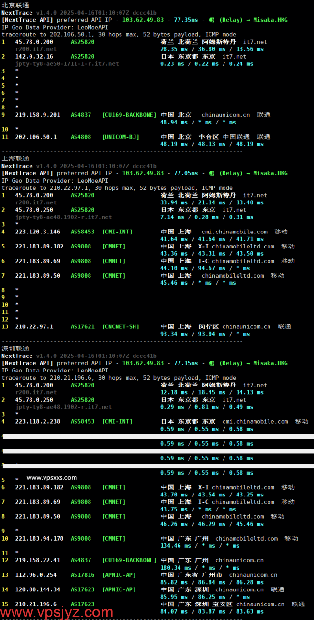 搬瓦工日本DC39 v2机房VPS联通回程路由