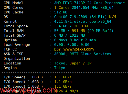 DMIT日本T1系列VPS硬件测试