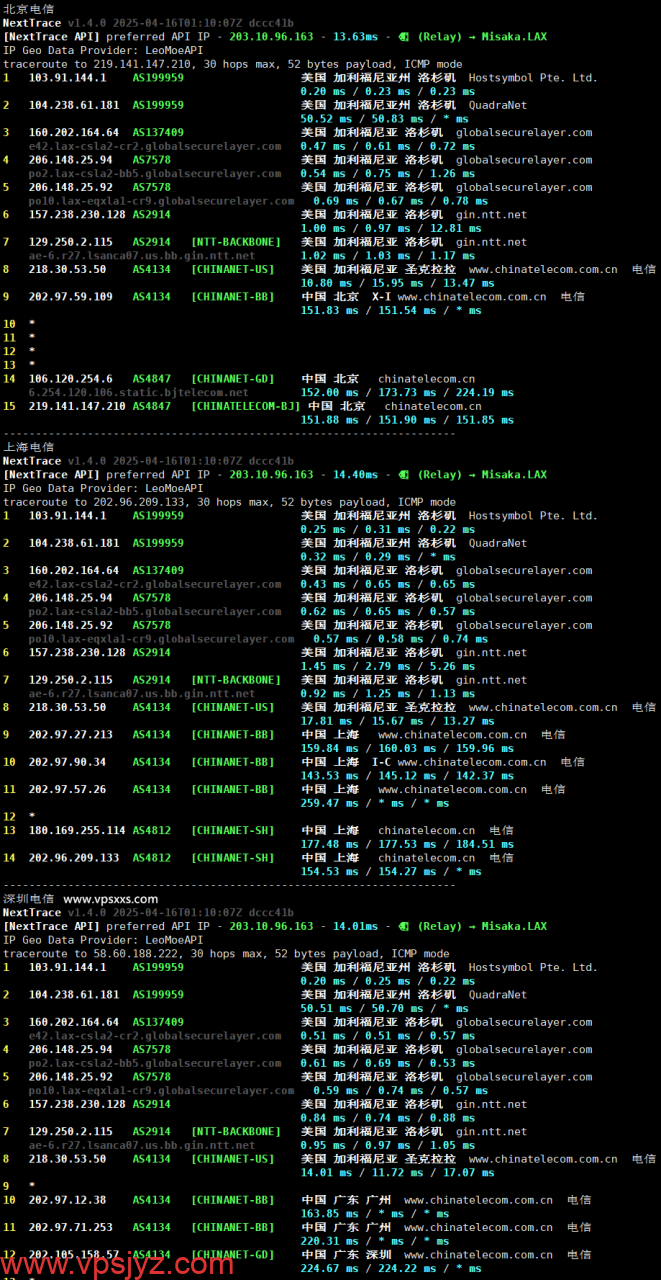 HostDare美国AMD VPS电信回程路由