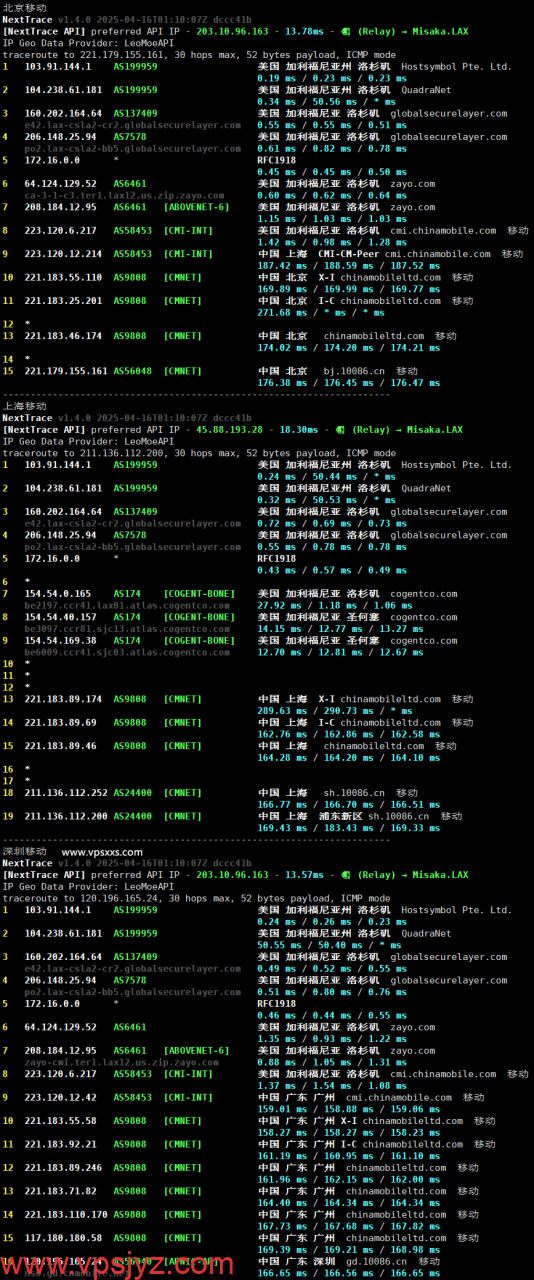 HostDare美国AMD VPS移动回程路由