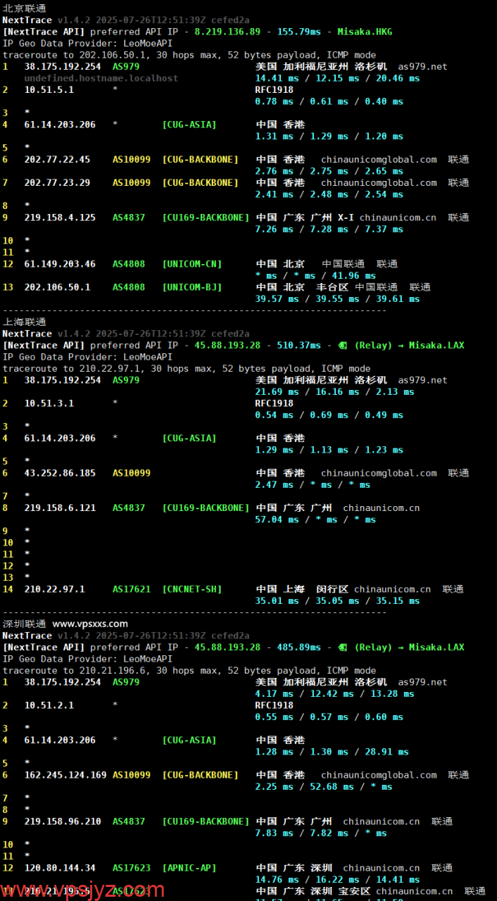 ZgoCloud香港AMD VPS联通回程路由