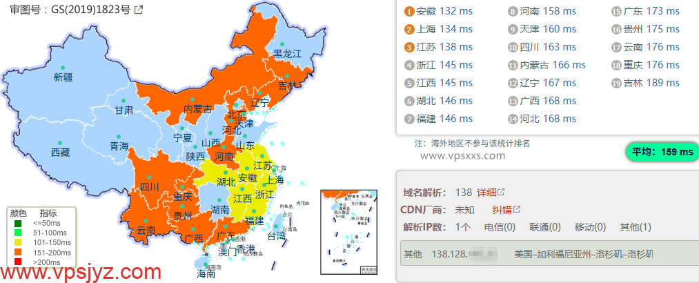 搬瓦工美国圣何塞CN2 GIA VPS国内ping