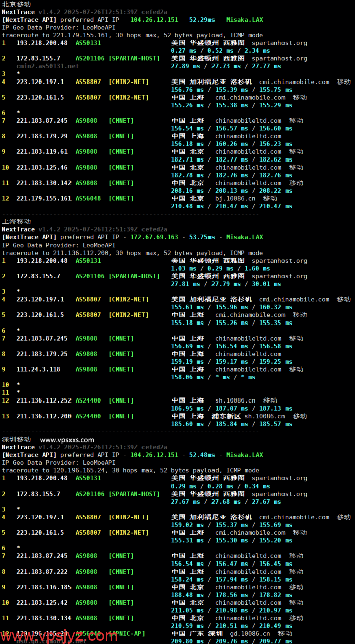 Tudcloud美国西雅图Premium VPS移动回程路由