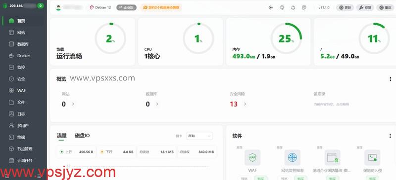vmrack美国洛杉矶Platinum VPS安装宝塔建站面板
