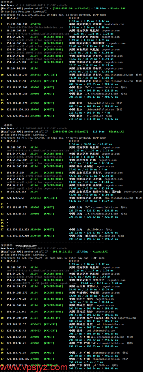 Hostwinds美国达拉斯VPS移动回程路由