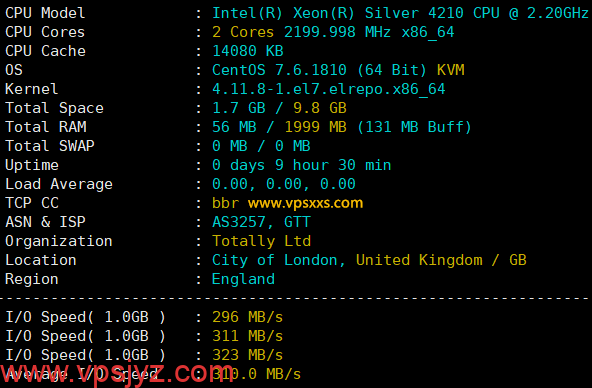 丽萨主机英国GTT住宅VPS硬件测试