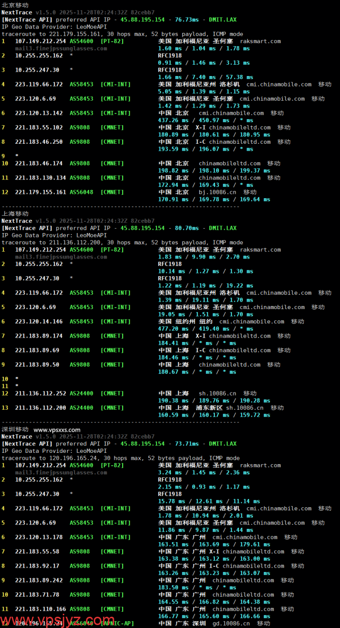 RAKsmart美国西雅图大陆优化VIP VPS移动回程路由