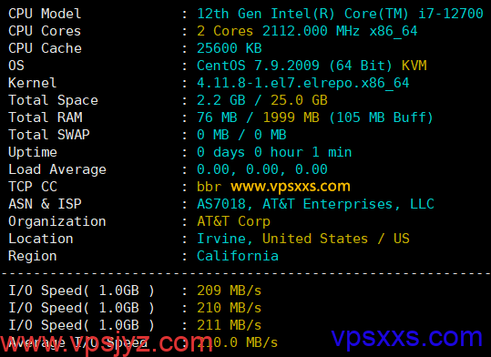 AaITR美国ATT静态家宽VPS硬件测试