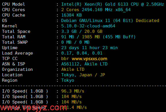 AkileCloud日本JPHyper VPS硬件测试