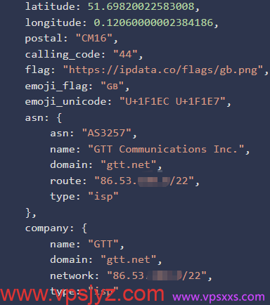 荫云英国新双ISP VPS ipdata.co是否住宅IP检测