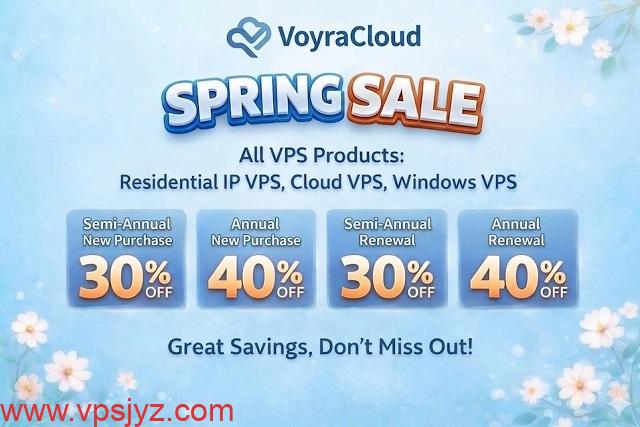 VoyraCloud住宅IP VPS四折,香港/日本东京/英国伦敦/德国/美国洛杉矶/华盛顿机房,另有Windows VPS,支持银联卡_vps加油站