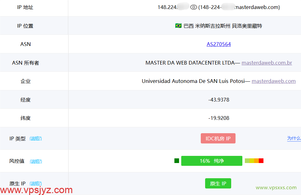 WePC巴西TikTok VPS ping0.cc是否家庭IP检测