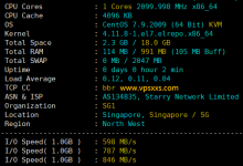 StarryDNS新加坡VPS测评:新加坡原生IP,IP纯净度高,流媒体AI解锁优秀,25端口开放,看视频8万+速度,三网绕路延迟较高_vps加油站