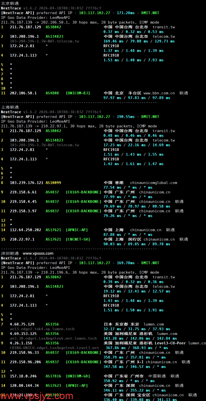 WePC台湾TikTok直播专用VPS联通回程路由