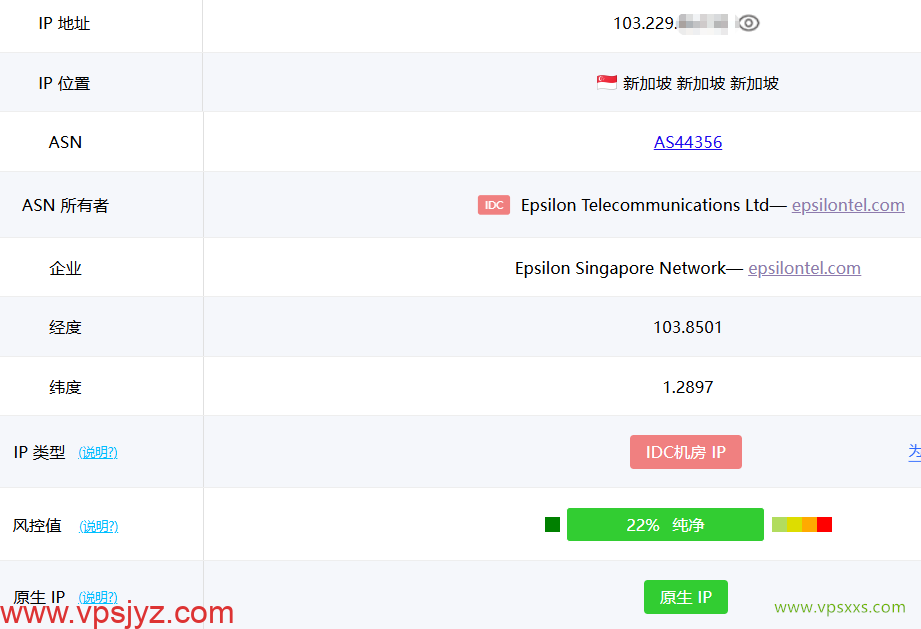 WePC新加坡家宽TK直播VPS ping0.cc是否家庭IP检测