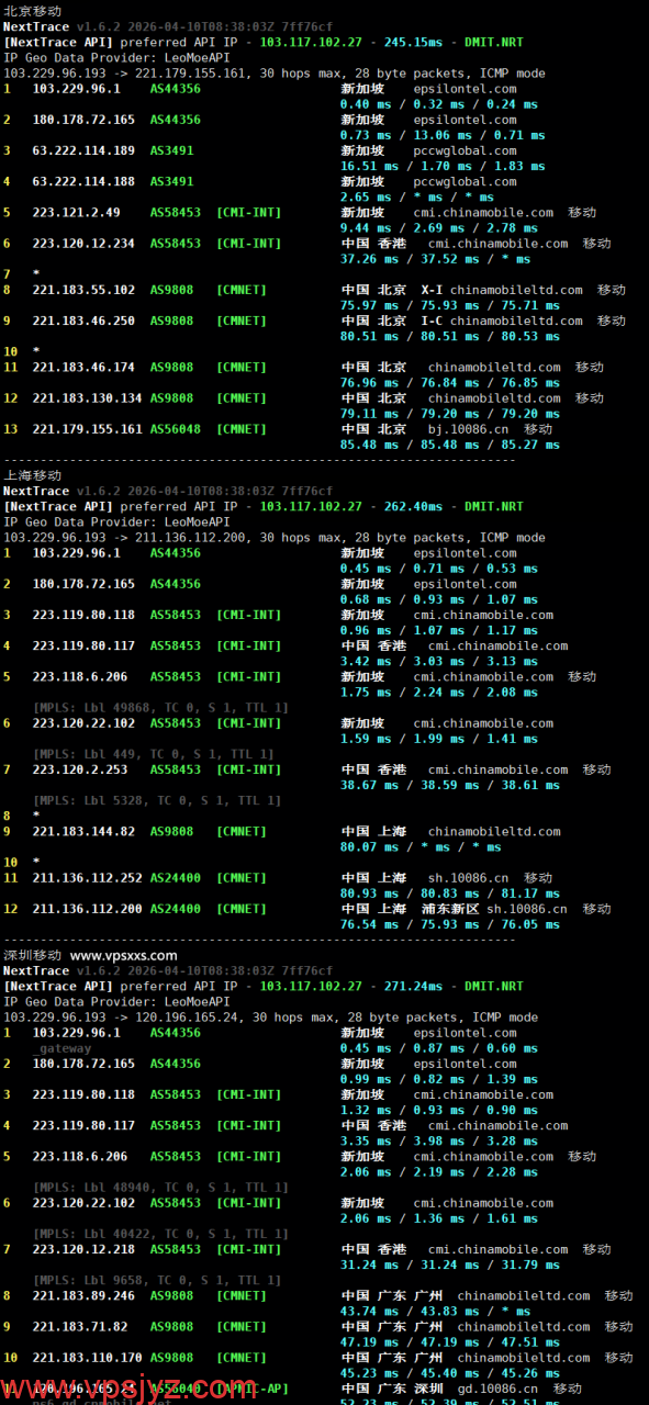 WePC新加坡家宽TK直播VPS移动回程路由