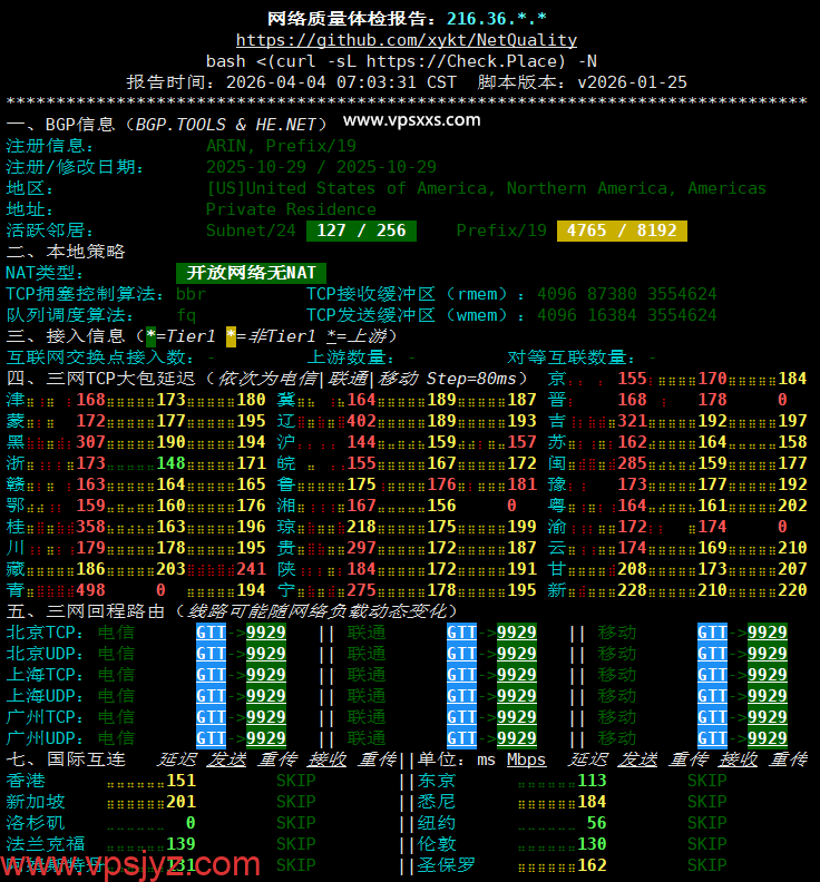 WePC美国洛杉矶GTT-NTT家宽直播VPS网络质量体检报告