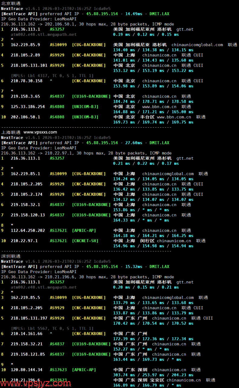 WePC美国洛杉矶GTT-NTT家宽直播VPS联通回程路由