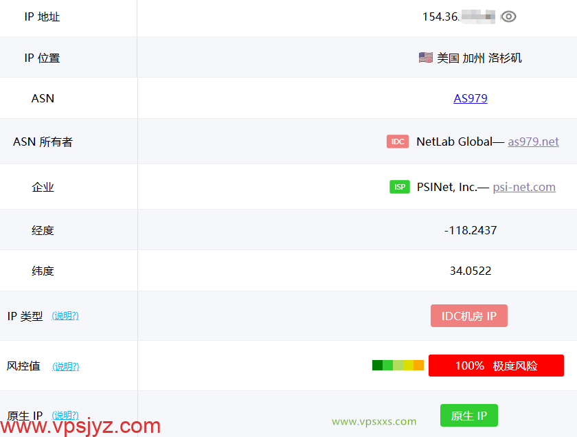 ZgoCloud美国三网精品VPS ping0.cc是否住宅IP检测