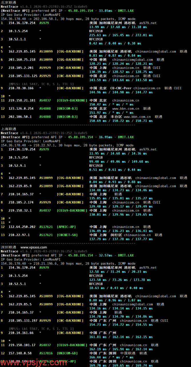 ZgoCloud美国三网精品VPS联通回程路由