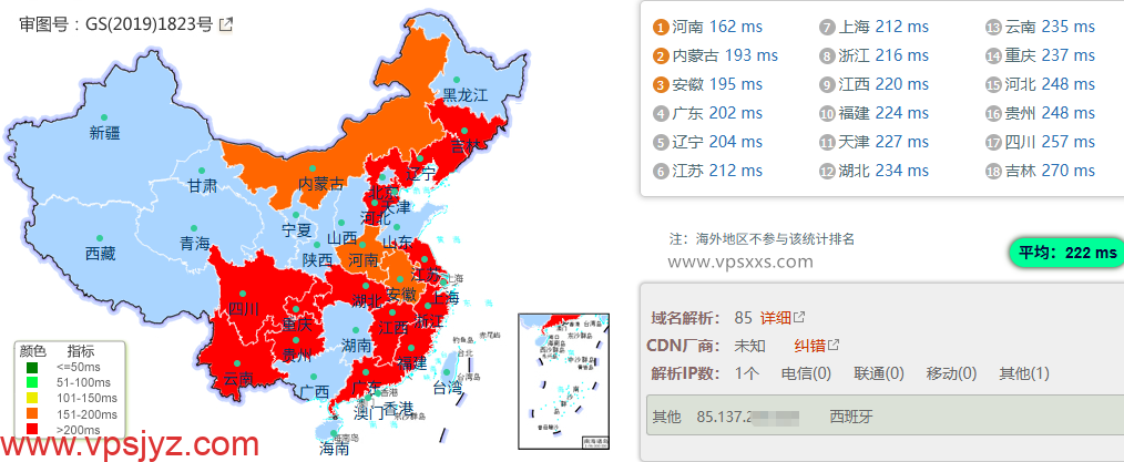 AlexHost英国VPS国内ping