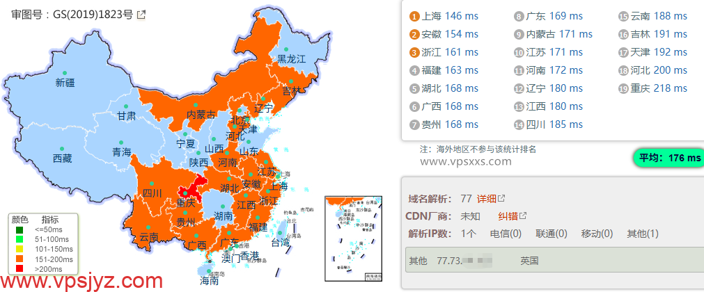 DediOne美国洛杉矶国际线路VPS国内ping