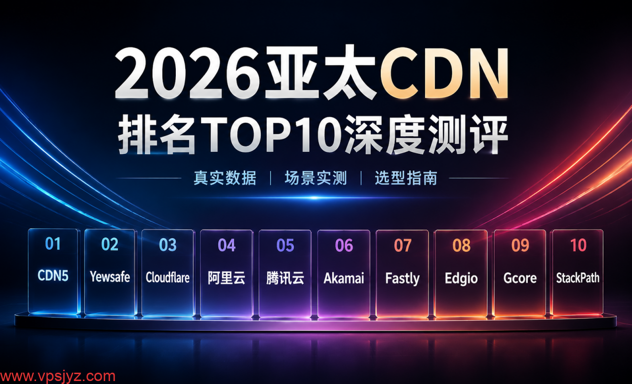 2026亚太CDN排名TOP10:全球加速与低延迟服务商深度实测报告