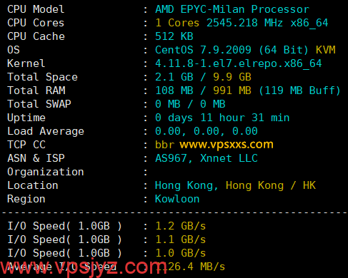 vmiss香港优化BGP DC2机房硬件测试