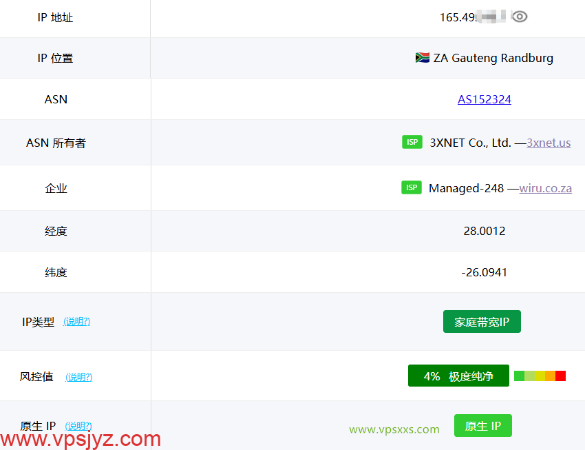 WePC南非TK专用VPS ping0是否家庭IP检测
