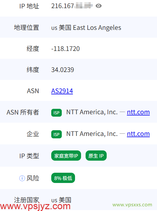 ZgoCloud洛杉矶AMD ISP VPS是否住宅IP检测