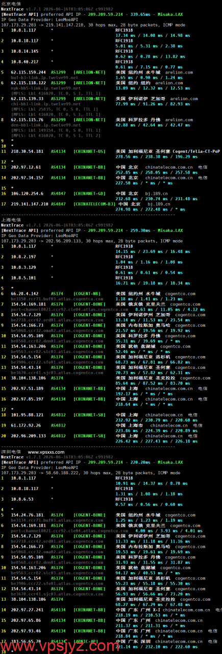 DediRock美国纽约VPS电信回程路由