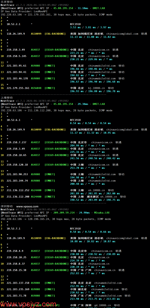 VPS.CAT美国NTT双ISP VPS移动回程路由