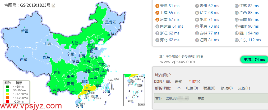 BageVm日本VPS到国内的延迟速度测试