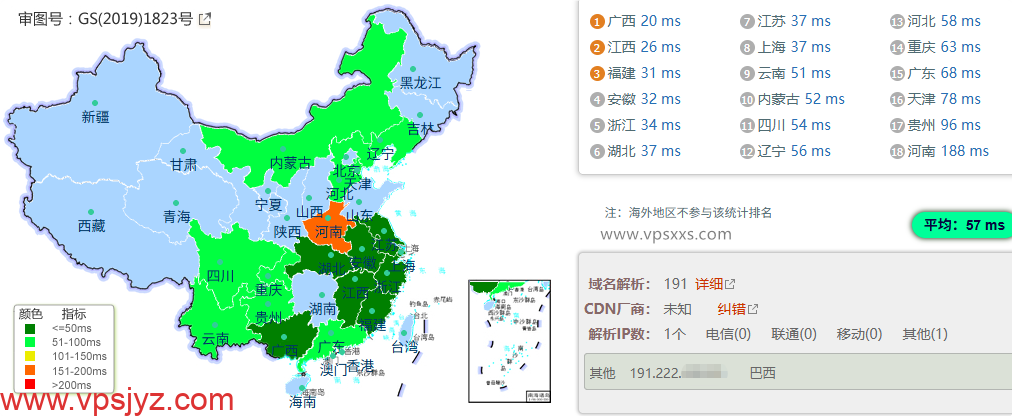 DMIT香港HKG.EB VPS到内地的延迟速度测试
