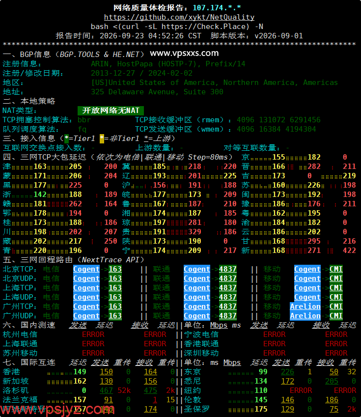 ServerHost美国洛杉矶VPS网络质量体检报告