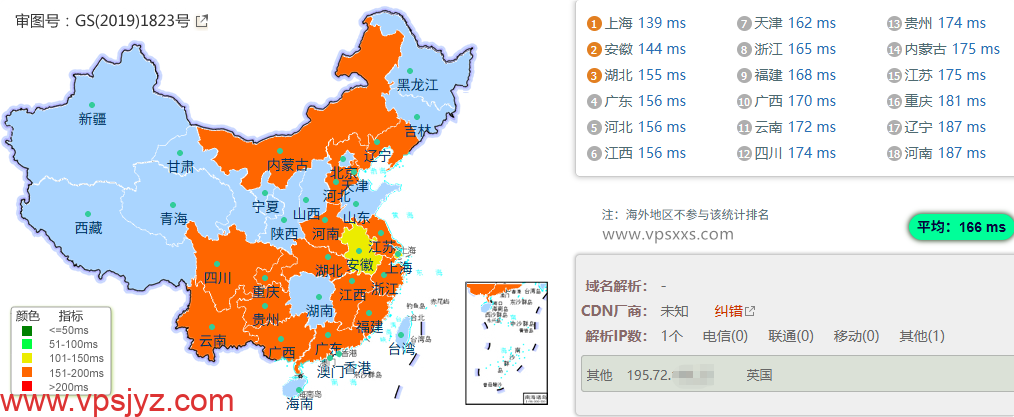 弘速云美国9929 VPS到国内的延迟速度测试