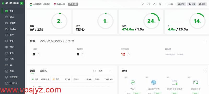 V.PS德国高性能VPS安装宝塔建站面板